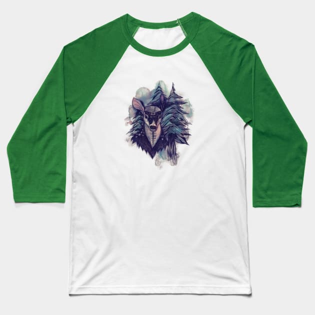 Spirit Deer Baseball T-Shirt by InkedinRed